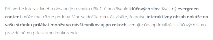 Nesprávny text ukotvenia