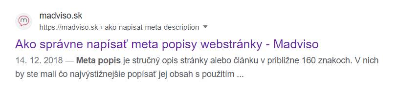 Meta popisy na webovej stránke